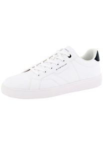 Sneaker Tom Tailor, Herren, Gr. 45, wei&szlig;, Lederimitat, kontrastfarbene Details, Schuhe Sneaker, Kontrastbesatz an der Ferse, Freizeitschuh, Halbschuh, Schn&uuml;rschuh, Topseller