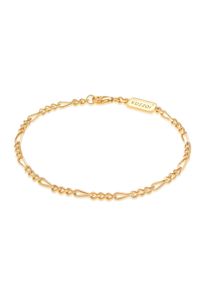 Armkette Kuzzoi "Armband Herren Figaro Massiv 925 Silber" Gr. 190, gold, Armb&auml;nder, Herren, 190, Silber 925 (Sterlingsilber), Armkette