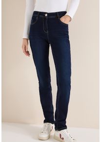 Slim-fit-Jeans Cecil "Style Scarlett", Damen, Gr. 31, L&auml;nge 30, dunkelblau wash, Denim/Jeans, Obermaterial: 78% Baumwolle, 20% Polyester, 2% Elasthan. Futter: 52% Polyester, 48% Baumwolle, unifarben, slim fit lang, Jeans Slim-fit-Jeans, mit Stretch, Topseller