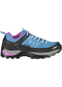 Wanderschuh CMP "Wmns Rigel Low Waterproof", Damen, Gr. 39, blau (aquablau, pink), Leder, Synthetik, Textil, Schuhe Wanderschuh, wasserdicht, Topseller