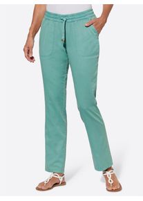 Schlupfjeans Classic Basics, Damen, Gr. 46, Normalgr&ouml;&szlig;en, gr&uuml;n (salbei), 100% Baumwolle, unifarben, lang, Jeans Schlupfjeans