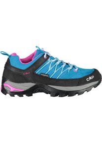 Wanderschuh CMP "Wmns Rigel Low Waterproof", Damen, Gr. 36, blau (aquablau, pink), Leder, Synthetik, Textil, Schuhe Wanderschuh, wasserdicht, Topseller