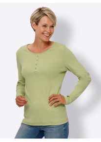 Langarmshirt Classic Basics "Langarm-Shirt", Damen, Gr. 46, gr&uuml;n (lindgr&uuml;n), 95% Baumwolle, 5% Elasthan, unifarben, Shirts Langarmshirt