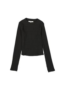 Longsleeve Garcia, M&auml;dchen, Gr. 164/170, off schwarz, Jersey, Obermaterial: 95% Baumwolle, 5% Elasthan, unifarben, k&ouml;rpernah h&uuml;ftbedeckend, Rundhals, Shirts Longsleeve, in Ripp-Optik, f&uuml;r Girls