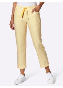 7/8-Hose Classic Basics, Damen, Gr. 46, Normalgr&ouml;&szlig;en, gelb (gelb, ecru, bedruckt), 100% Polyester, gemustert, Hosen 7/8-Hose