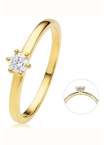 Diamantring ONE ELEMENT "0.2 ct Diamant Brillant Ring aus 585 Gelbgold" Gr. 54, gold, Fingerringe, Damen, 54,mit Brillant, Gelbgold 585, Diamantring