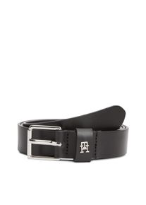Lederg&uuml;rtel Tommy Hilfiger "SQUARE 2.5 cm breit SILVER", Damen, Gr. 75, schwarz, Web, Rindsleder, unifarben, G&uuml;rtel Lederg&uuml;rtel, Gr&ouml;&szlig;enverstellbar durch Schnalle