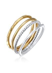 Ring-Set Elli "Ring Stapelringe Bicolor 925 Sterling Silver Gold-plated" Gr. 54, bunt (zweifarbig), Fingerringe, Damen, 54, ohne Stein, Silber 925 (Sterlingsilber), Ring-Set