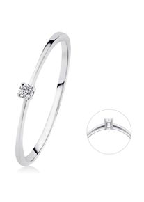 Diamantring ONE ELEMENT "0,03 ct Diamant Brillant Ring aus 585 Wei&szlig;gold" Gr. 50, silber, Fingerringe, Damen, 50,mit Brillant, Wei&szlig;gold 585, Diamantring