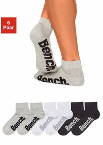 Kurzsocken Bench., Damen, Gr. 39-42, schwarz-wei&szlig; (schwarz, wei&szlig;, grau), Baumwolle, Elasthan, Polyamid, melange, elastisch, Socken Kurzsocken, mit komfortablem Rippb&uuml;ndchen, Topseller