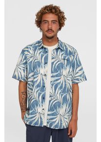 O`Neill Kurzarmhemd O'NEILL "O'NEILL PRINT SHIRT", Herren, Gr. XL, N-Gr, blau (blau dipped), Obermaterial: 100% Baumwolle, Hemden Kurzarmhemd