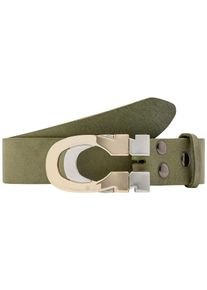 Lederg&uuml;rtel RETTUNGSRING G&Uuml;RTEL, Damen, Gr. 120, gr&uuml;n, Leder, unifarben, G&uuml;rtel Lederg&uuml;rtel, mit austauschbarer Schlie&szlig;e &raquo;Rechteck Matt&laquo;