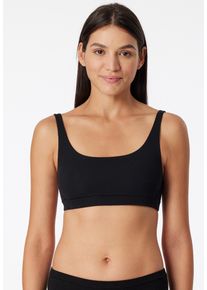 Bustier Schiesser "Pure Rib", Damen, Gr. 36, N-Gr, schwarz, Rippware, Obermaterial: 50% Baumwolle, 45% Modal, 5% Elasthan, bequem, BHs Bustier, sanft st&uuml;tzendes Unterbrustband, Doppelripp-Qualti&auml;t, elastisch