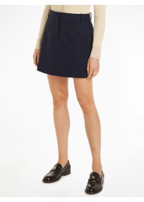 Minirock Tommy Hilfiger "CORE STRAIGHT SHORT SKIRT", Damen, Gr. 44, blau (desert sky), Web, Obermaterial: 66% Polyester, 32% Viskose, 2% Elasthan, unifarben, straight fit ca. Mitte Oberschenkel, R&ouml;cke Minirock, Webrock mit Tommy Hilfiger Logostickerei