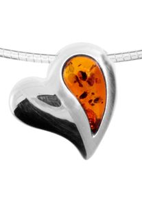 Kette mit Anh&auml;nger OSTSEE-SCHMUCK "- Gleiter-Herz 20 mm - Silber 925/000 - Bernstein" Gr. 45, silber (silber 925, silberfarben, wei&szlig;), Schmuck_Sets, Damen, 45, Silber 925 (Sterlingsilber), Kette mit Anh&auml;nger