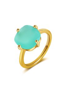 Fingerring AILORIA "Ring Aqua Chalcedon &Eacute;GLANTINE" Gr. 55, gr&uuml;n, Fingerringe, Damen, 55, Fingerring
