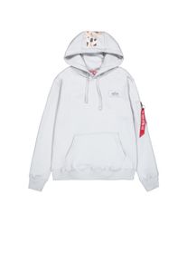 Hoodie Alpha Industries "Backprint Hoodie Camo Print", Herren, Gr. S, grau (pastel grau), Obermaterial: 80% Baumwolle, 20% Polyester, regular fit, Sweatshirts Hoodie