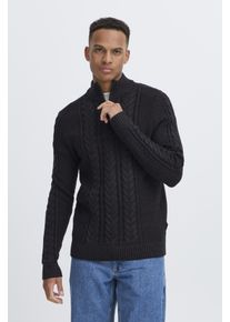 Stehkragenpullover Blend "BHBASIM HalfZ", Herren, Gr. XL, schwarz, Strick, Obermaterial: 50% Baumwolle, 47% Polyacryl, 3% Nylon, unifarben, regular fit normal, Rippb&uuml;ndchen, Pullover Stehkragenpullover