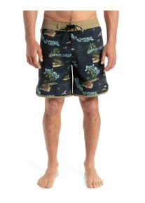 Boardshorts Quiksilver "Surfsilk Scallop 18", Herren, Gr. 32(M), schwarz (schwarz naturama), Obermaterial: 88% Microfaser, 12% Elasthan;, Hosen Boardshorts