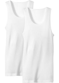 Tanktop Calida "Natural Benefit", Herren, Gr. L (52/54), wei&szlig;, Feinripp, Obermaterial: 100% Baumwolle, unifarben, normal h&uuml;ftbedeckend, Rundhals, Tops Tanktop, Rundhals-Ausschnitt, Feinripp, atmungsaktiv, Pure Cotton