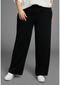 Schlupfhose LAURA SCOTT CURVE, Damen, Gr. 58, N-Gr, schwarz, Jersey, Obermaterial: 95% Polyester, 5% Elasthan, unifarben, Basic, figurumspielend extralang, Hosen Schlupfhose, aus formstabilem, elastischem Stoff mit weitem Bein - GROSSE GR&Ouml;SSE, Topseller