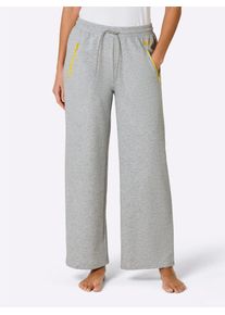Dehnbund-Hose feel good, Damen, Gr. 44/46, Normalgr&ouml;&szlig;en, grau (grau, meliert), 50% Baumwolle, 50% Polyester, gemustert, mehrfarbig, unifarben, Hosen Dehnbund-Hose