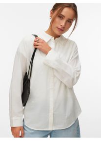 V&eacute;ro Moda Langarmbluse VERO MODA "VMODONA LS SHIRT WVN NOOS", Damen, Gr. S, snow wei&szlig; detail:emb daisy snow wei&szlig;, gelb, Web, Obermaterial: 100% Baumwolle, bestickt, gemustert, regular fit Po-bedeckend, Blusen Langarmbluse, Baumwolle, regular fit