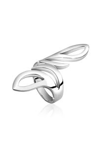 Silberring NENALINA "Ring Wickelring Statement Geschwungen Trend 925 Silber" Gr. 60, silber, Fingerringe, Damen, 60, Silber 925 (Sterlingsilber), Silberring