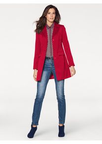 Longblazer Heine "Longblazer", Damen, Gr. 50, rot, 64% Polyester, 34% Viskose, 2% Elasthan, Futter:100% Polyester, Blazer Longblazer
