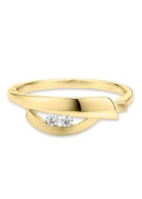 Fingerring Bruno Banani "Schmuck Geschenk Silber 925 Damenring" Gr. 53, gold (gelbgoldfarben, kristallwei&szlig;), Fingerringe, Damen, 53, Silber 925 (Sterlingsilber), 1,6mm, Fingerring, mit Zirkonia (synth.)