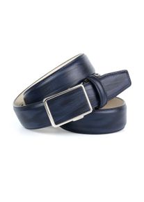 Lederg&uuml;rtel Anthoni Crown, Herren, Gr. 100, blau, Leder, gemustert, G&uuml;rtel Lederg&uuml;rtel, in angesagter Marineblau Farbe