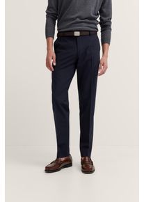 Anzughose Bugatti "Mix & Match", Herren, Gr. 25, Untersetztgr&ouml;&szlig;en, blau (390, marine), 75% Wolle, 22% Polyester, 3% Elasthan, unifarben, gerade, unten schmal, Hosen Anzughose, mit B&uuml;gelfalte & feiner Struktur