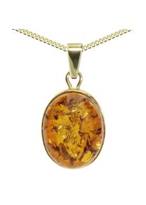 Kette und Anh&auml;nger Set OSTSEE-SCHMUCK "- Classic 16x12 - Gold 333/000 - Bernstein" Gr. 45, gold (gold 333, goldfarben, gelb), Schmuck_Sets, Damen, 45, Gelbgold 333, Kette und Anh&auml;nger Set