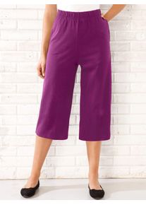 Caprihose, Damen, Gr. 46, Normalgr&ouml;&szlig;en, lila (beere), 100% Baumwolle, unifarben, kurz, Hosen Caprihose