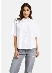 Smith & Soul Hemdbluse SMITH & SOUL, Damen, Gr. XL, wei&szlig;, Web, Obermaterial: 70% Baumwolle, 27% Polyester, 3% Elasthan, unifarben, oversize h&uuml;ftlang, weit, Blusen Hemdbluse, locker geschnitten, unifarben