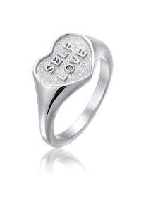 Siegelring Elli "Ring Siegelring Herz 925 Sterling Silber" Gr. 52, silber, Fingerringe, Damen, 52, ohne Stein, Silber 925 (Sterlingsilber), 13mm, Siegelring