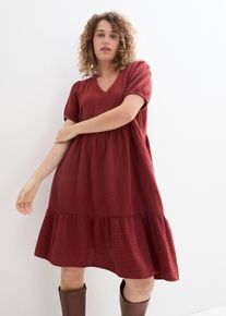Sweatkleid bonprix, Damen, Gr. 54, N-Gr, braun (mandelbraun), Obermaterial: 100% Baumwolle, ausgestellt, Kleider Sweatkleid, f&uuml;r entspannten Look, Oversized-Kleid, aus Musselin, aus Baumwolle