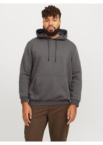 Jack & Jones PlusSize Kapuzensweatshirt "JJEBRADLEY SWEAT HOOD NOOS PLS", Herren, Gr. 3XL, grau (castlerock), angeraute Sweatware, Obermaterial: 61% Polyester, 39% Baumwolle, JACK & JONES PLUSSIZE, unifarben, loose fit normal, Rundhals, Rippb&uuml;ndchen, Sweatshirts Kapuzensweatshirt, mit Rippb&uuml;ndchen
