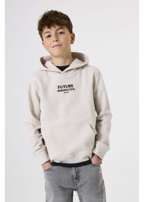 Hoodie Garcia, Jungen, Gr. 176, wei&szlig; (moonbeam), Sweatware, Obermaterial: 80% Baumwolle, 20% Polyester, bedruckt, regular fit taillenbedeckt, Rippb&uuml;ndchen, Sweatshirts Hoodie, mit Print