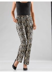 Jerseyhose Classic Basics, Damen, Gr. 46, Normalgr&ouml;&szlig;en, gelb (camel, bedruckt), 100% Baumwolle, ethno, gemustert, lang, Hosen Jerseyhose