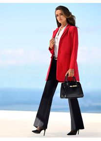 Longblazer Heine "Longblazer", Damen, Gr. 46, rot, 95% Polyester, 5% Elasthan, Blazer Longblazer