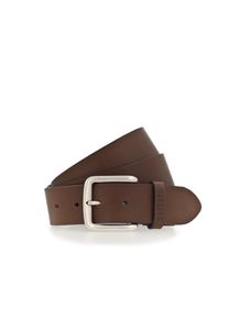 Lederg&uuml;rtel Mustang, Herren, Gr. 120, braun (660, braun), Rindsleder, unifarben, G&uuml;rtel Lederg&uuml;rtel, Klassische Dornschlie&szlig;e in leichter Used-Optik, 4 cm