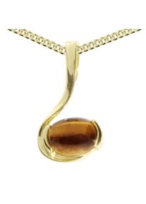 Kette und Anh&auml;nger Set OSTSEE-SCHMUCK "- Theresia - Gold 333/000 - Tigerauge" Gr. 45, gold (gold 333, goldfarben, gelb), Schmuck_Sets, Damen, 45, Gelbgold 333, Kette und Anh&auml;nger Set