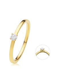 Diamantring ONE ELEMENT "0.1 ct Diamant Brillant Ring aus 585 Gelbgold" Gr. 54, gold, Fingerringe, Damen, 54,mit Brillant, Gelbgold 585, Diamantring