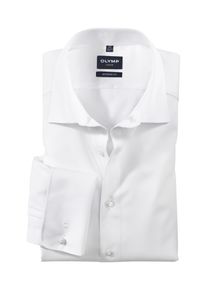 Smokinghemd OLYMP "Luxor modern fit", Herren, Gr. 43, N-Gr, wei&szlig;, Web, Obermaterial: 100% Baumwolle, festlich, Aufschlag, Hemden Smokinghemd