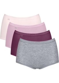 Maxislip Sloggi "Basic+ Maxi C4P", Damen, Gr. 52, bunt (multiple colours 14), Single Jersey, Obermaterial: 95% Baumwolle, 5% Elasthan, k&ouml;rpernah, Unterhosen Maxislip, perfekter Sitz