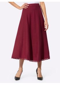 CR&Eacute;ATION L Strickrock CREATION L, Damen, Gr. 42, rot (dunkelrot), 42% Viskose, 30% Lyocell, 28% Polyester, unifarben, wadenlang, R&ouml;cke Strickrock