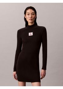 Strickkleid Calvin Klein Jeans "LS T NECK MINI DRESS", Damen, Gr. XL (44), N-Gr, schwarz, Strick, Obermaterial: 100% Baumwolle, unifarben, figurbetont mini, Rundhals, eingesetzt gerader Abschluss, Kleider Strickkleid, Mit Rundhalsausschnitt, figurbetont