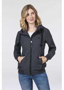 Funktionsjacke Ragwear "NUGGIE OMBRE O", Damen, Gr. XS, grau (dunkelgrau), Web, Obermaterial: 100% Polyester. Futter: 100% Polyester, kontrastfarbene Details, unifarben, figurbetont taillenlang, Rippb&uuml;ndchen, Jacken Funktionsjacke, &Uuml;bergangsjacke aus wasserabweisendem Material