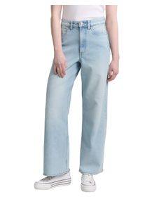 Weite Jeans Tom Tailor Denim "LINOU", Damen, Gr. XL (42), L&auml;nge 30, blau (clean bleached blau denim), Denim/Jeans, Obermaterial: 43% Polyester, 33% Baumwolle, 22% Lyocell, 2% Elasthan, unifarben, weit kn&ouml;chellang, Jeans Weite Jeans, im Five-Pocket Style